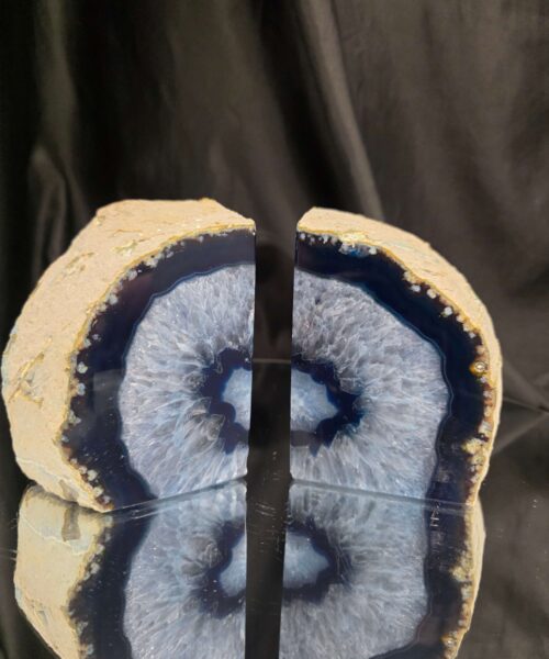 Blue Natural Edge Microcrystalline Quartz Premium Bookends 1 Ornament Handpicked Size 2.118kg H12xW16xD6cm - Image 9