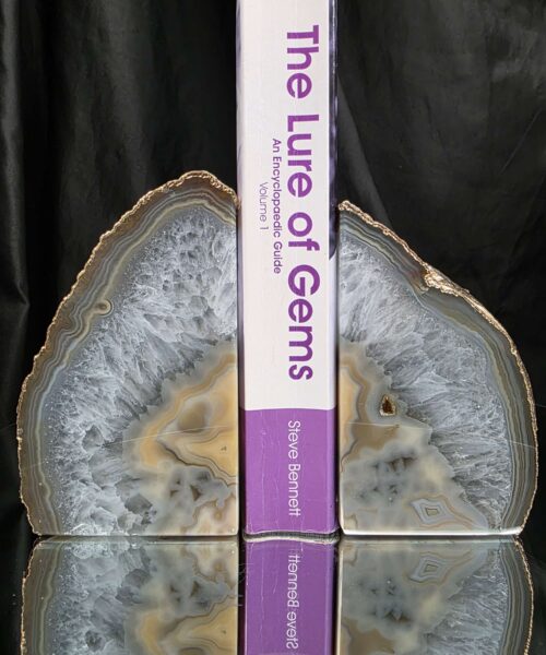 Caramel Agate 24ct Gold Edge Microcrystalline Quartz Premium Bookends 1 Ornament Handpicked Size 2.204kg H14xW17xD7cm - Image 5