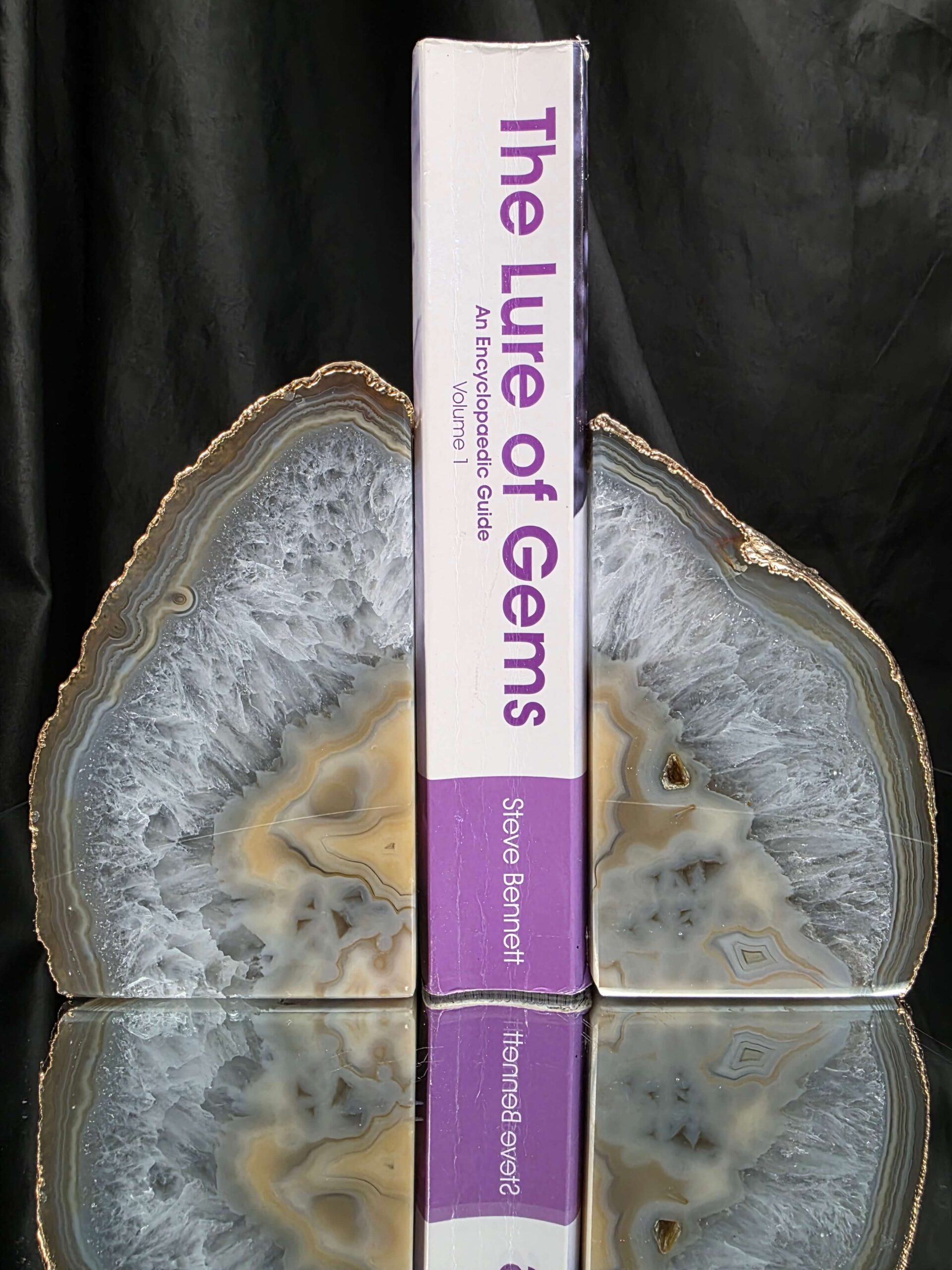 Caramel Agate 24ct Gold Edge Microcrystalline Quartz Premium Bookends 1 Ornament Handpicked Size 2.204kg H14xW17xD7cm - Image 5