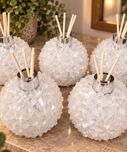White Clear Quartz Luxury Crystal Reed Diffuser