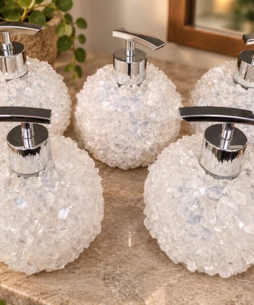 White Clear Quartz Luxury Soap Dispenser