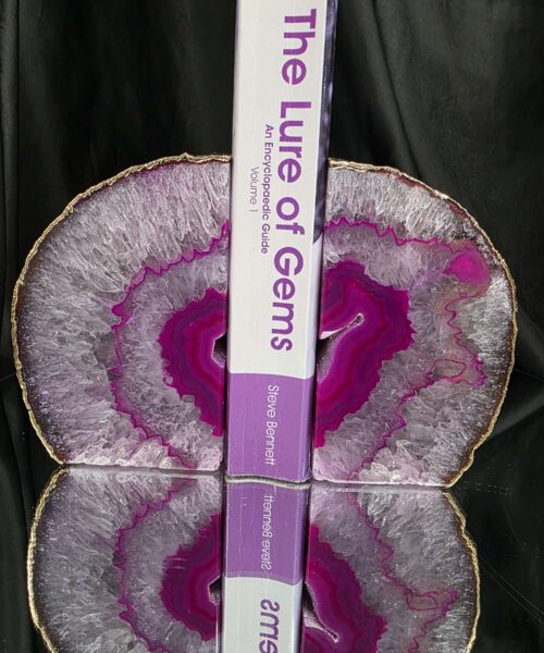 Pink Agate 24ct Gold Edge Microcrystalline Quartz Premium Bookends 2 Ornament Handpicked Size 2.501kg H14xW18xD6.5cm - Image 5