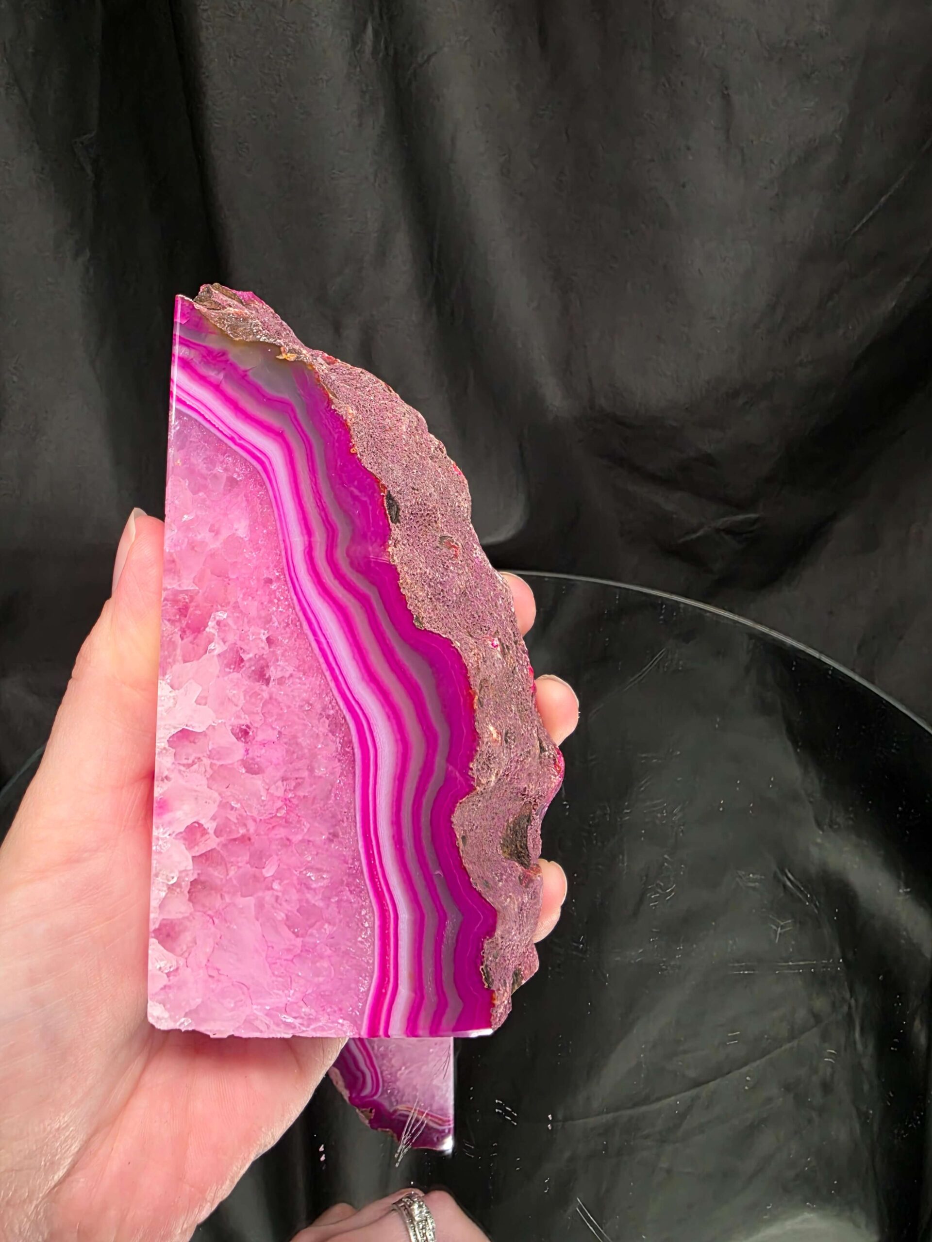 Pink Natural Edge Microcrystalline Quartz Premium Bookends 1 Ornament Handpicked Size 1.473kg H15xW14.4xD4cm - Image 10