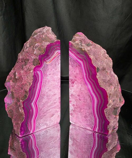 Pink Natural Edge Microcrystalline Quartz Premium Bookends 1 Ornament Handpicked Size 1.473kg H15xW14.4xD4cm - Image 12