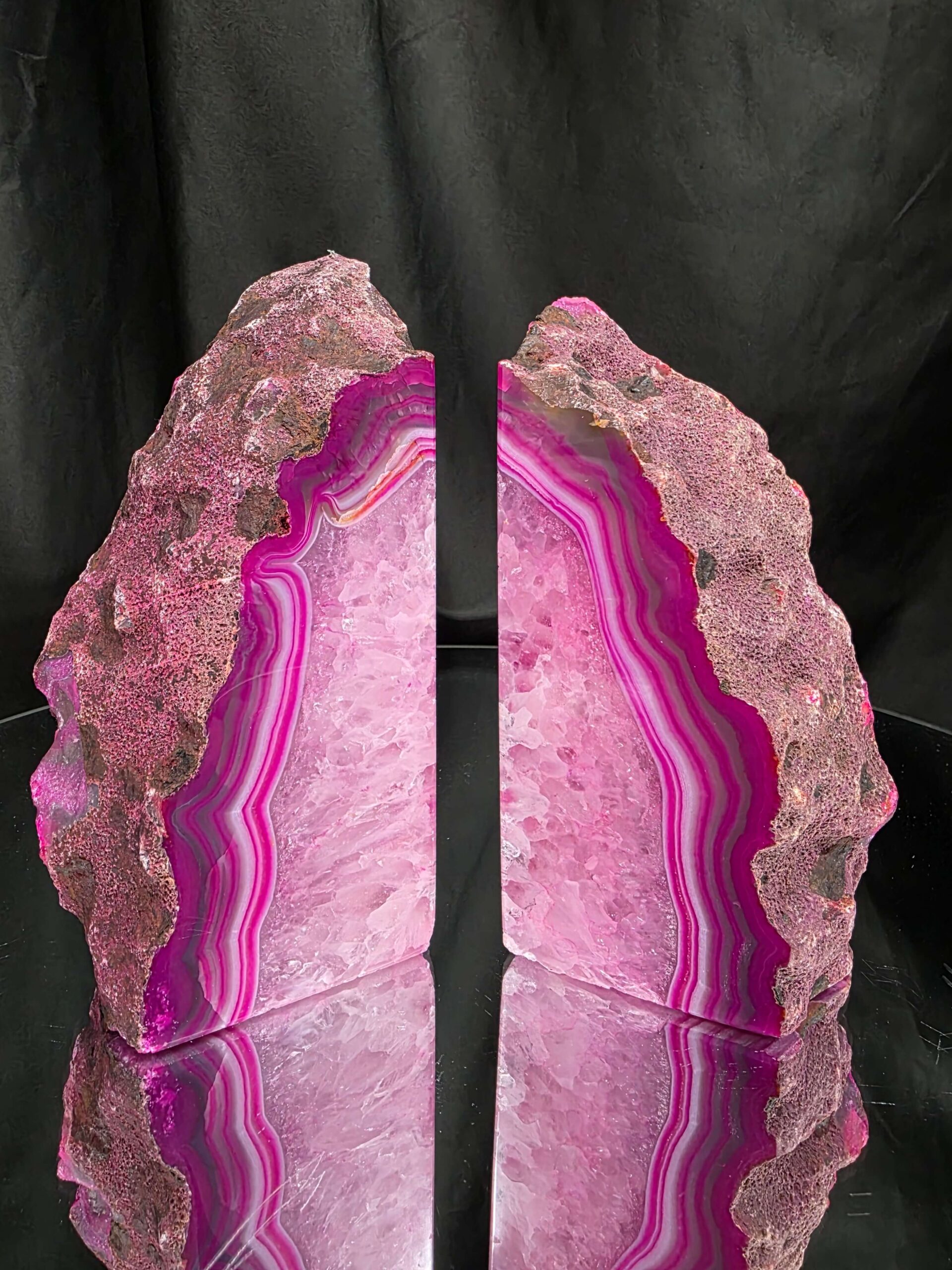 Pink Natural Edge Microcrystalline Quartz Premium Bookends 1 Ornament Handpicked Size 1.473kg H15xW14.4xD4cm - Image 12