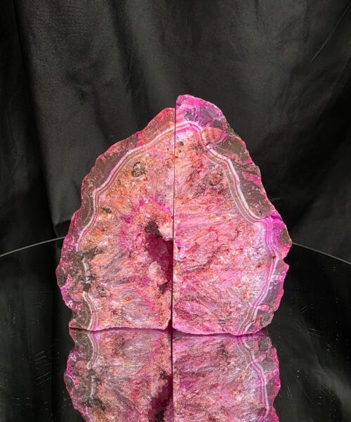 Pink Natural Edge Microcrystalline Quartz Premium Bookends 1 Ornament Handpicked Size 1.473kg H15xW14.4xD4cm - Image 3