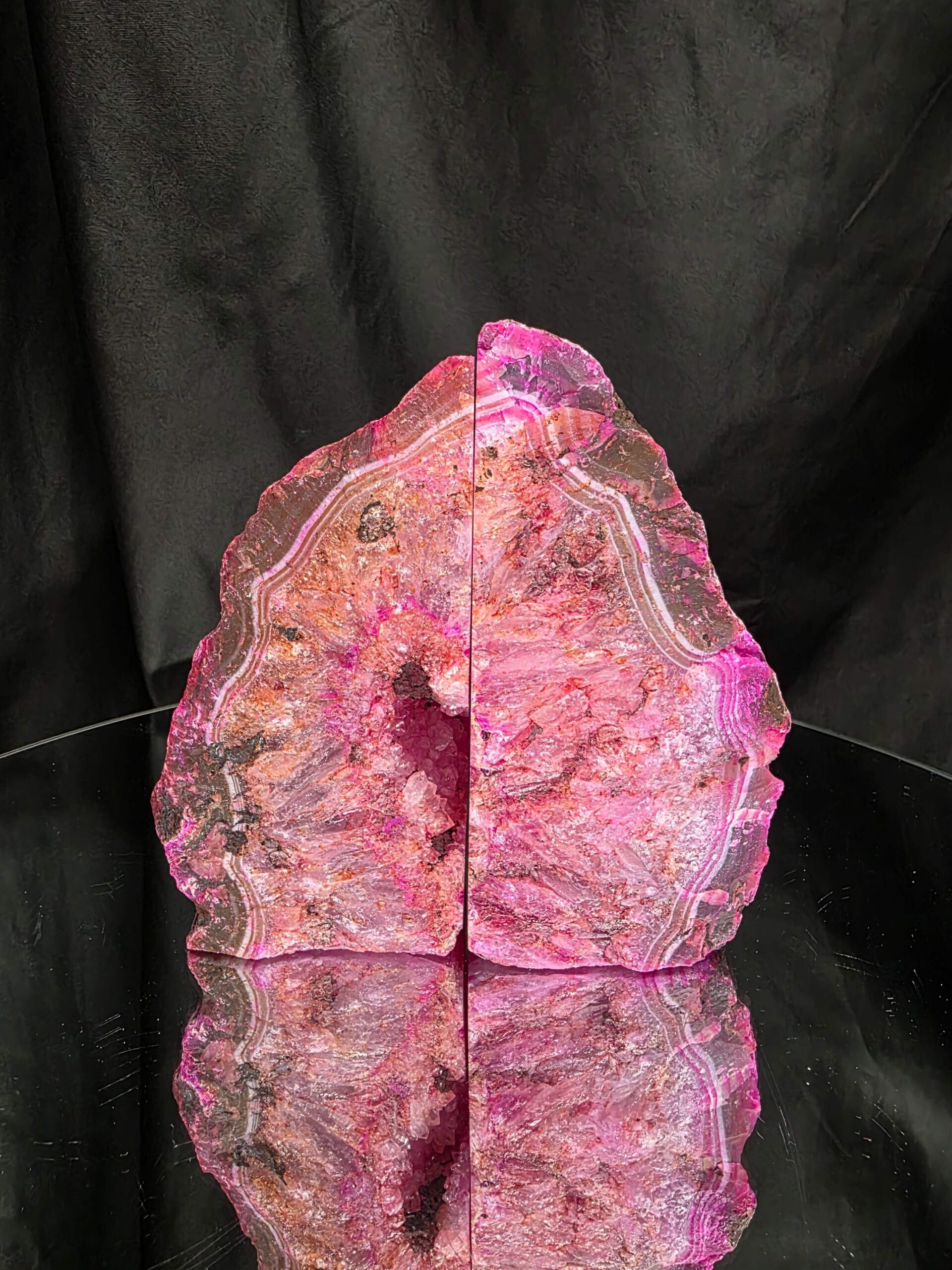 Pink Natural Edge Microcrystalline Quartz Premium Bookends 1 Ornament Handpicked Size 1.473kg H15xW14.4xD4cm - Image 3