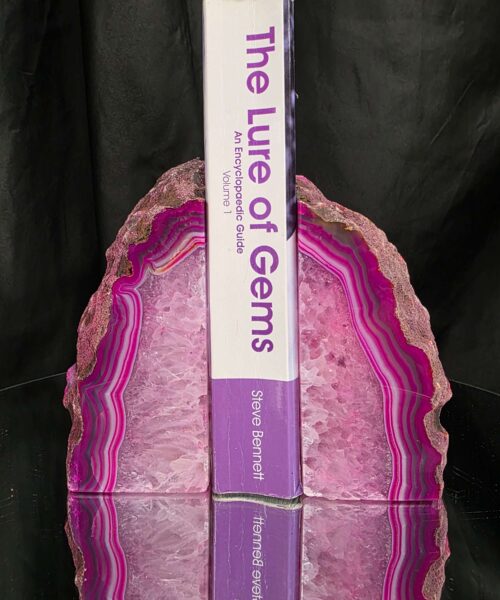 Pink Natural Edge Microcrystalline Quartz Premium Bookends 1 Ornament Handpicked Size 1.473kg H15xW14.4xD4cm - Image 5