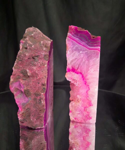 Pink Natural Edge Microcrystalline Quartz Premium Bookends 1 Ornament Handpicked Size 1.473kg H15xW14.4xD4cm - Image 6