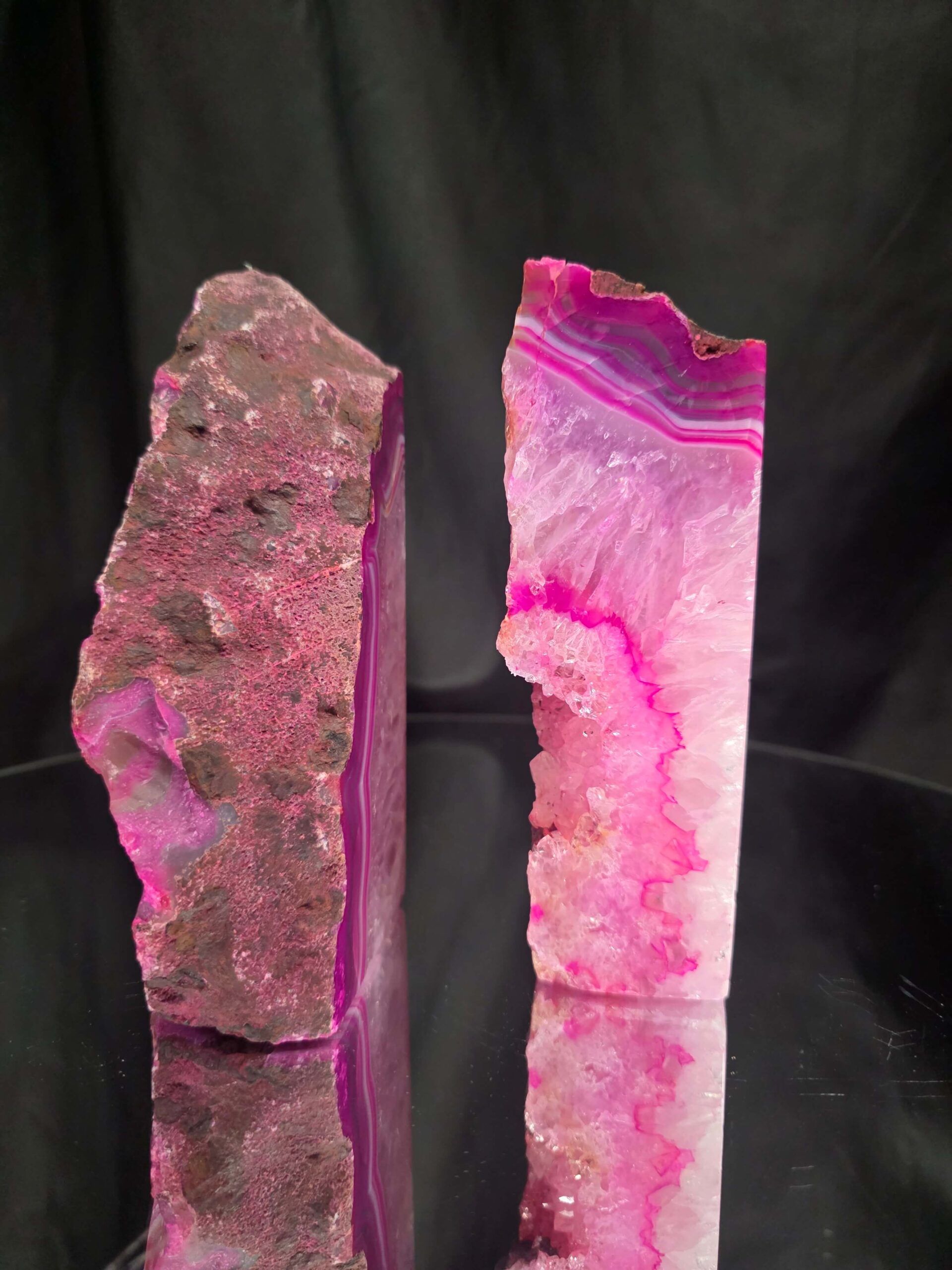 Pink Natural Edge Microcrystalline Quartz Premium Bookends 1 Ornament Handpicked Size 1.473kg H15xW14.4xD4cm - Image 6