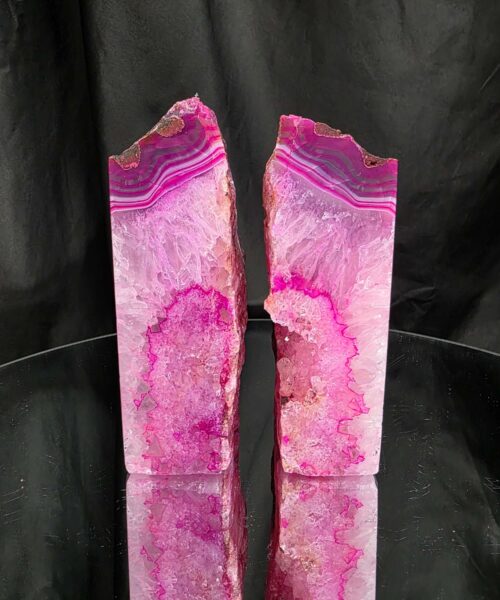 Pink Natural Edge Microcrystalline Quartz Premium Bookends 1 Ornament Handpicked Size 1.473kg H15xW14.4xD4cm - Image 7