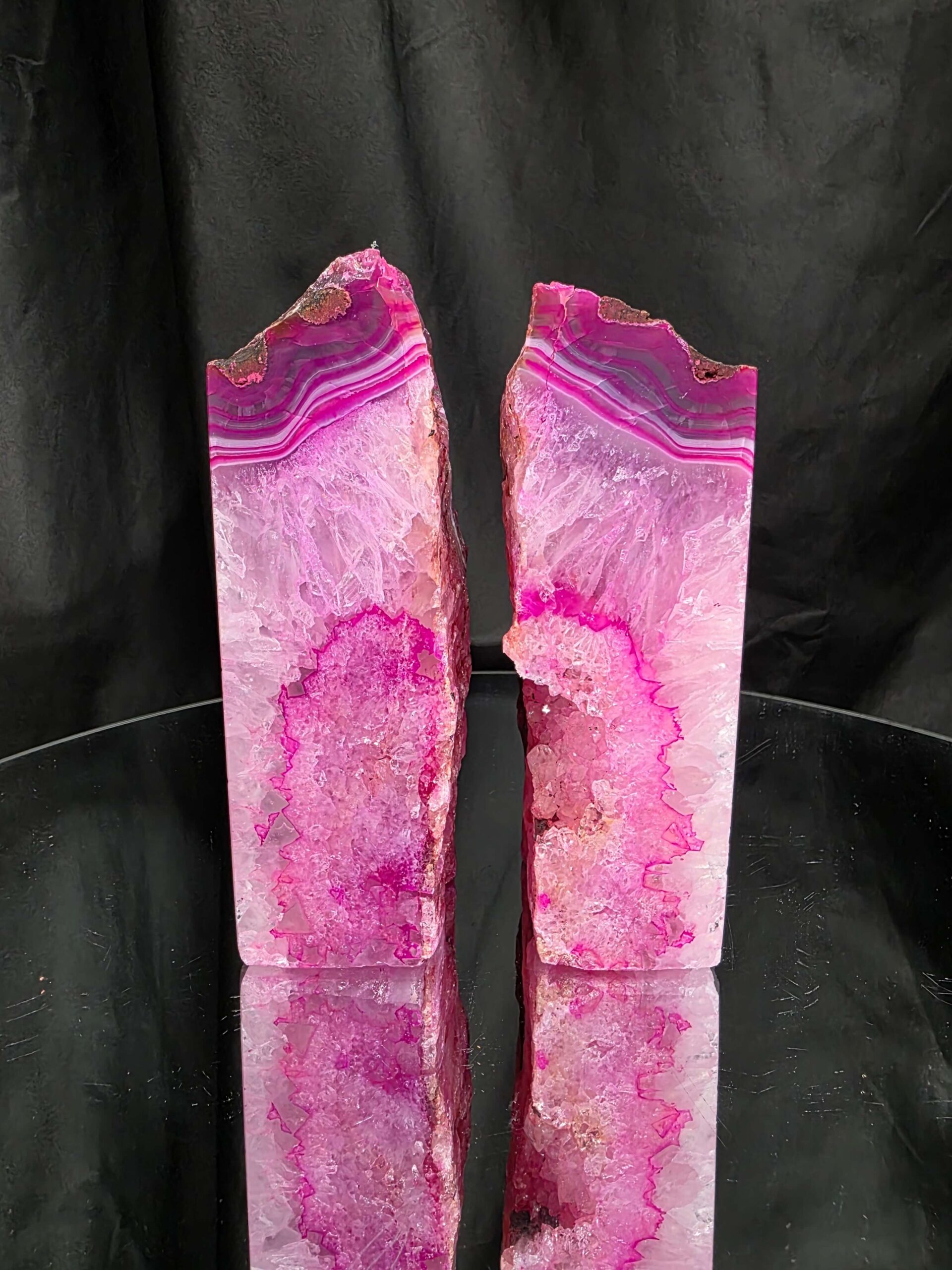 Pink Natural Edge Microcrystalline Quartz Premium Bookends 1 Ornament Handpicked Size 1.473kg H15xW14.4xD4cm - Image 7