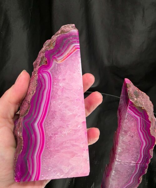 Pink Natural Edge Microcrystalline Quartz Premium Bookends 1 Ornament Handpicked Size 1.473kg H15xW14.4xD4cm - Image 8