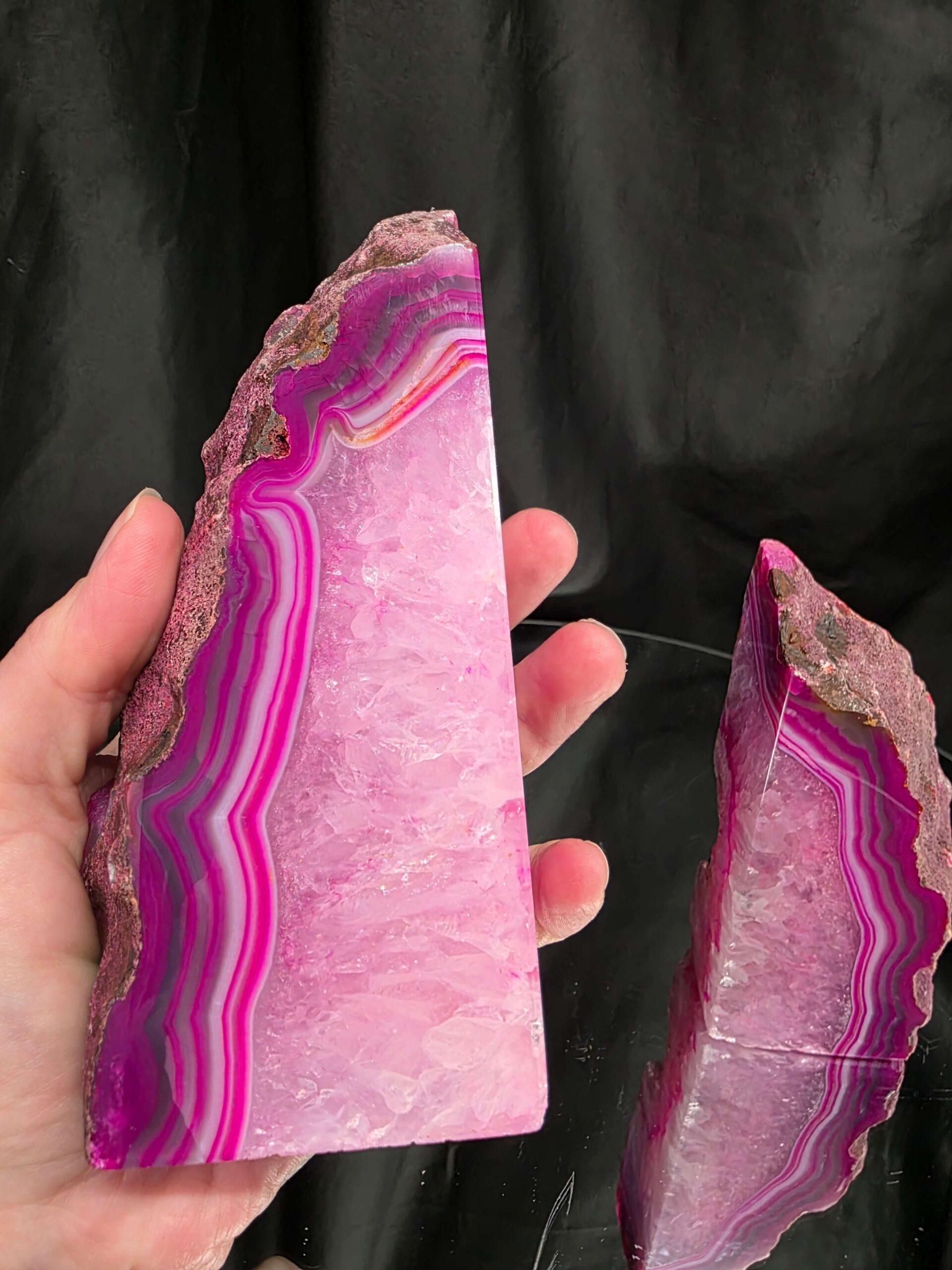 Pink Natural Edge Microcrystalline Quartz Premium Bookends 1 Ornament Handpicked Size 1.473kg H15xW14.4xD4cm - Image 8