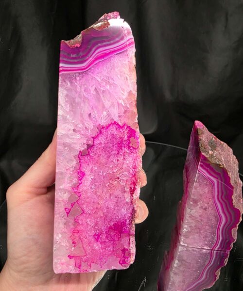 Pink Natural Edge Microcrystalline Quartz Premium Bookends 1 Ornament Handpicked Size 1.473kg H15xW14.4xD4cm - Image 9