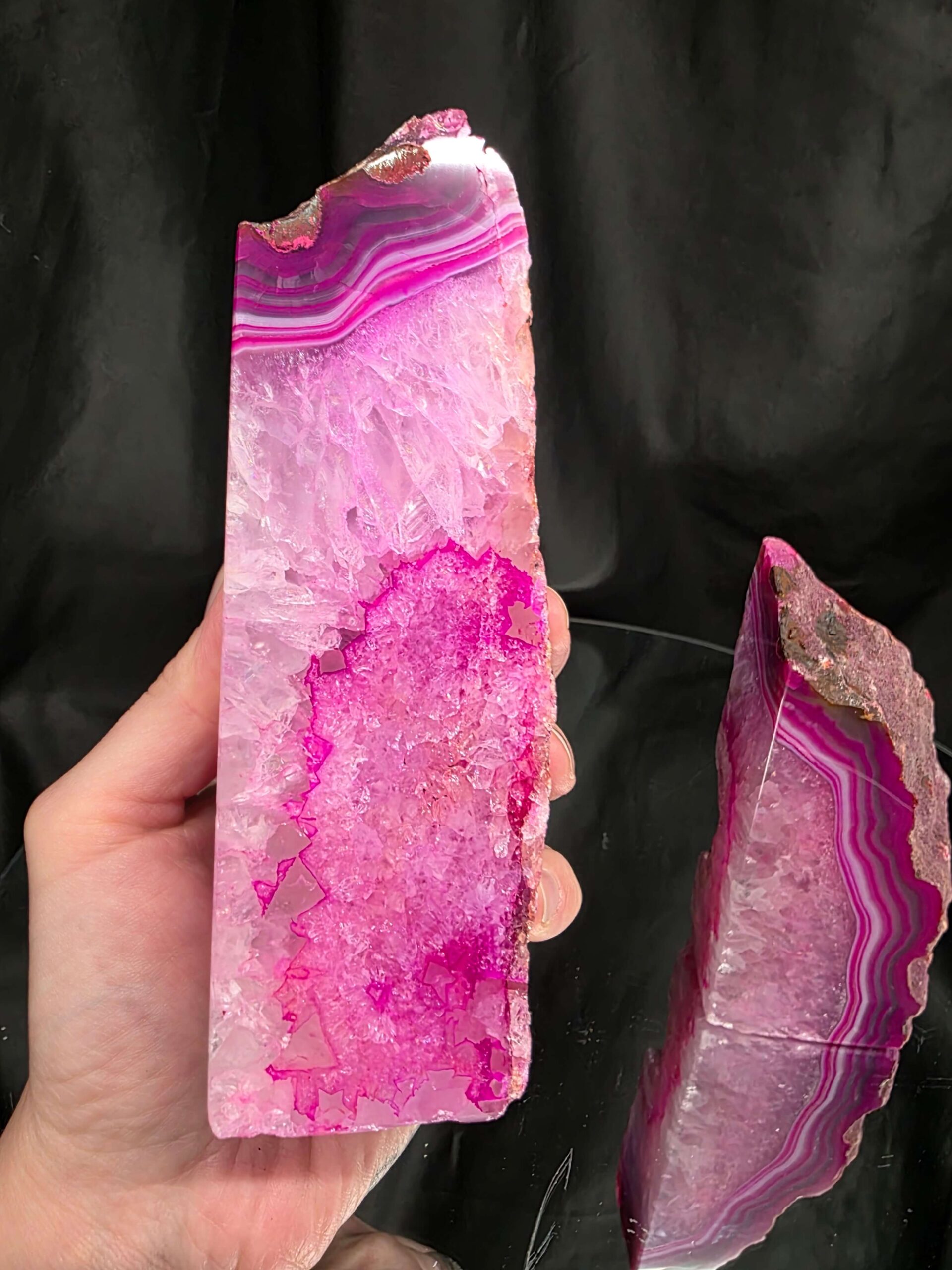 Pink Natural Edge Microcrystalline Quartz Premium Bookends 1 Ornament Handpicked Size 1.473kg H15xW14.4xD4cm - Image 9