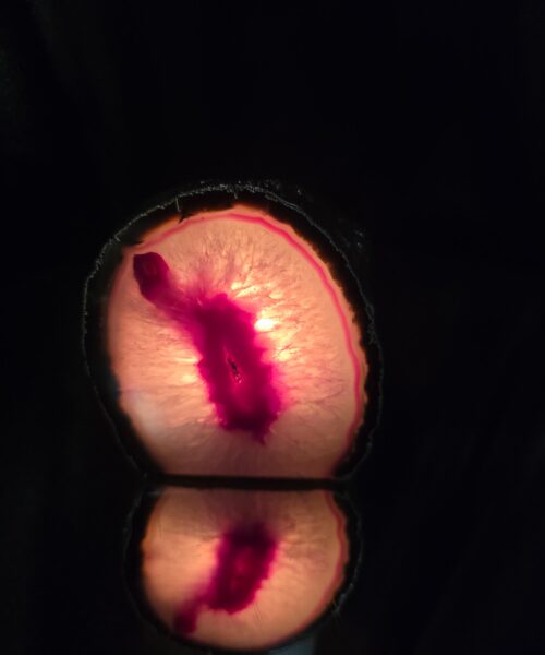 Large Pink Agate End Candle 3 Handpicked 704g H8.5xW8xD8cm Microcrystalline Quartz Silver Gilded Tealight Holder - Image 8