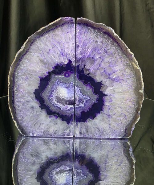 Purple Natural Edge Microcrystalline Quartz Premium Bookends 1 Ornament Handpicked Size 2.016kg H14xW16xD5cm