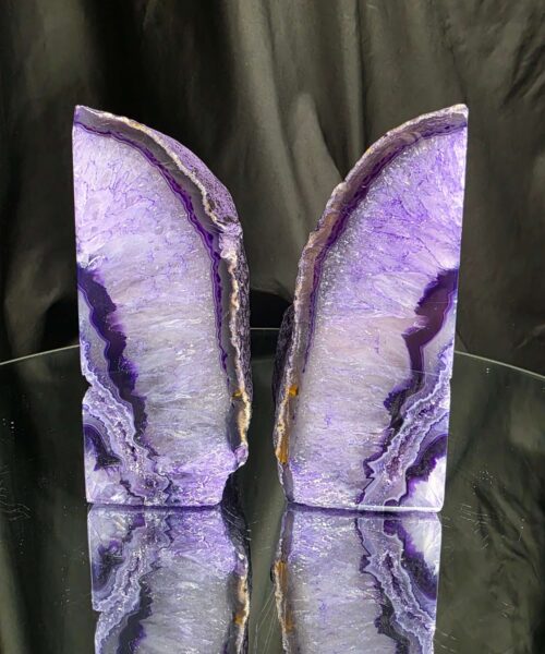Purple Natural Edge Microcrystalline Quartz Premium Bookends 1 Ornament Handpicked Size 2.016kg H14xW16xD5cm - Image 4
