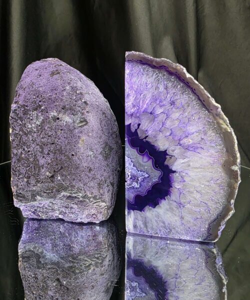 Purple Natural Edge Microcrystalline Quartz Premium Bookends 1 Ornament Handpicked Size 2.016kg H14xW16xD5cm - Image 3