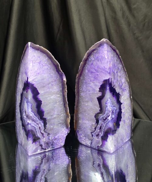 Purple Natural Edge Microcrystalline Quartz Premium Bookends 1 Ornament Handpicked Size 2.016kg H14xW16xD5cm - Image 2