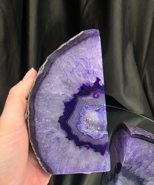 Purple Natural Edge Microcrystalline Quartz Premium Bookends 1 Ornament Handpicked Size 2.016kg H14xW16xD5cm - Image 8