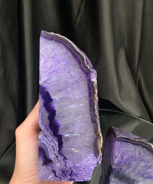 Purple Natural Edge Microcrystalline Quartz Premium Bookends 1 Ornament Handpicked Size 2.016kg H14xW16xD5cm - Image 7
