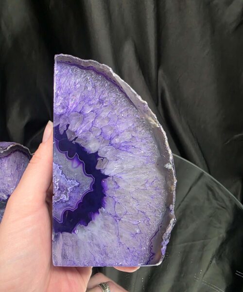 Purple Natural Edge Microcrystalline Quartz Premium Bookends 1 Ornament Handpicked Size 2.016kg H14xW16xD5cm - Image 6