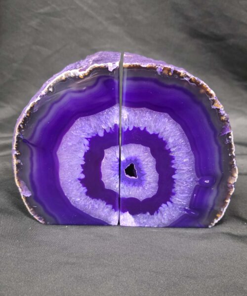 Purple Natural Edge Microcrystalline Quartz Premium Bookends 1 Ornament Handpicked Size 3.023kg H13xW17xD7cm