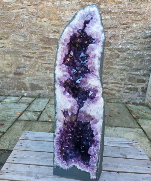 Alternative view of Very Tall Amethyst Crystal Geode 1215 Premium Queen Grade 134kg H109xW31xD32cm