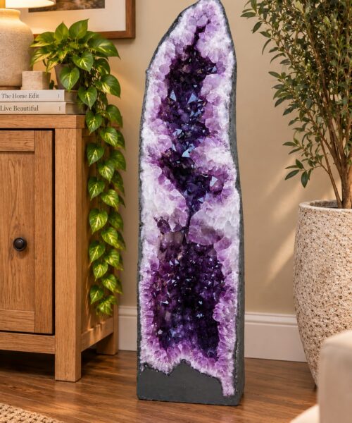 Very Tall Amethyst Crystal Geode 1215 Premium Queen Grade 134kg H109xW31xD32cm