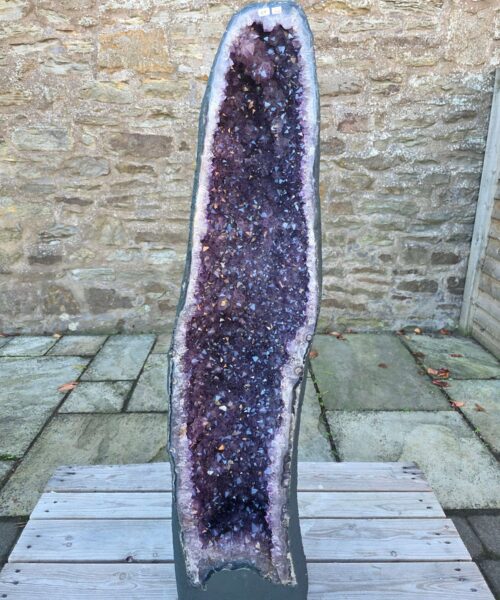 Alternative view of Very Tall Amethyst Crystal Geode 1222 Premium Queen Grade 79kg H124xW24xD18cm