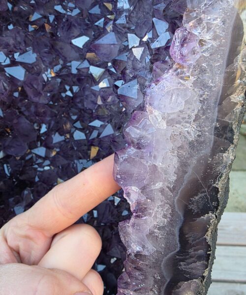 Very Tall Amethyst Crystal Geode 1222 Premium Queen Grade 79kg H124xW24xD18cm - Image 4