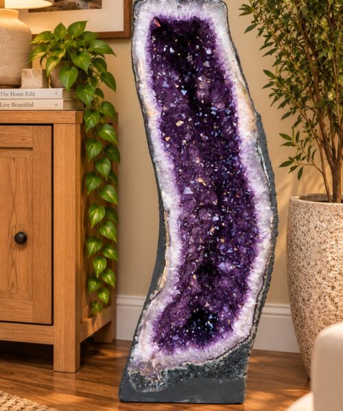 Very Tall Amethyst Crystal Geode 1224 Premium Queen Grade 108kg H104xW38xD31cm