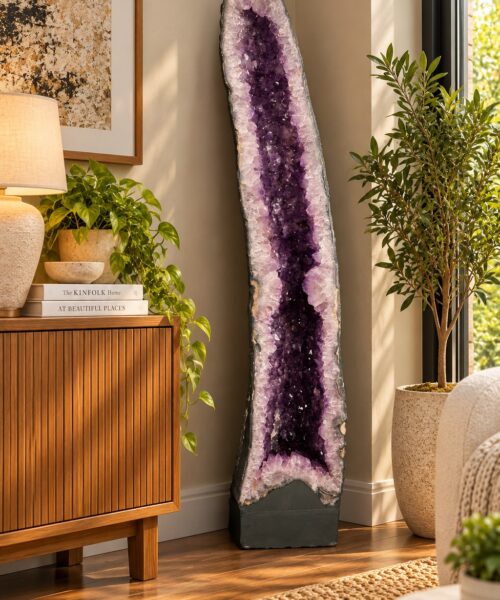 Very Tall Amethyst Crystal Geode 1228 Premium Queen Grade 90kg 116xW24xD31cm