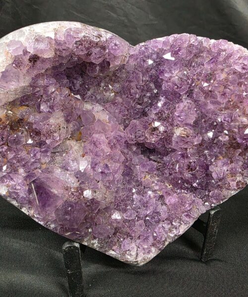 Huge Amethyst Heart on Stand 16 Purple Quartz Geode Crystal Gift 2.119g - H16xW18xD10cm - Image 3