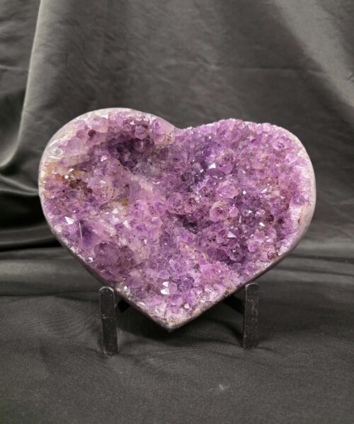 Huge Amethyst Heart on Stand 16 Purple Quartz Geode Crystal Gift 2.119g - H16xW18xD10cm - Image 2