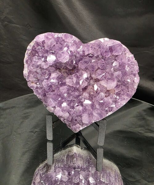 Huge Amethyst Heart on Stand 17 Purple Quartz Geode Crystal Gift 1.457g - H14xW15xD6cm - Image 10