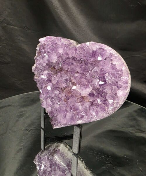 Huge Amethyst Heart on Stand 17 Purple Quartz Geode Crystal Gift 1.457g - H14xW15xD6cm - Image 8