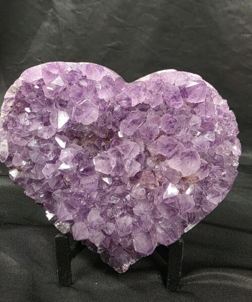 Huge Amethyst Heart on Stand 17 Purple Quartz Geode Crystal Gift 1.457g - H14xW15xD6cm - Image 4