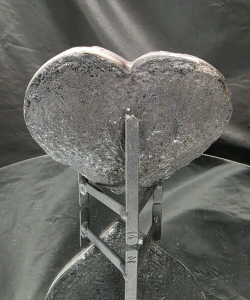 Huge Amethyst Heart on Stand 17 Purple Quartz Geode Crystal Gift 1.457g - H14xW15xD6cm - Image 3