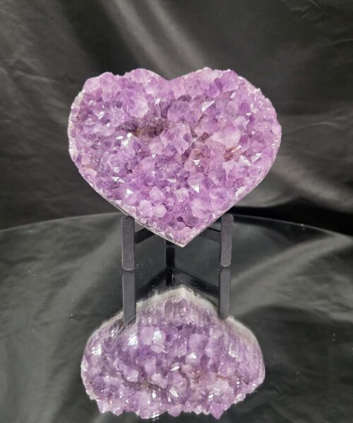 Alternative view of Huge Amethyst Heart on Stand 17 Purple Quartz Geode Crystal Gift 1.457g - H14xW15xD6cm
