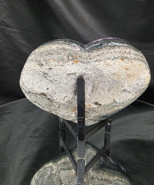 Amethyst Heart on Stand 18 Purple Quartz Geode Crystal Gift 1.044g - H13xW16xD6cm - Image 7