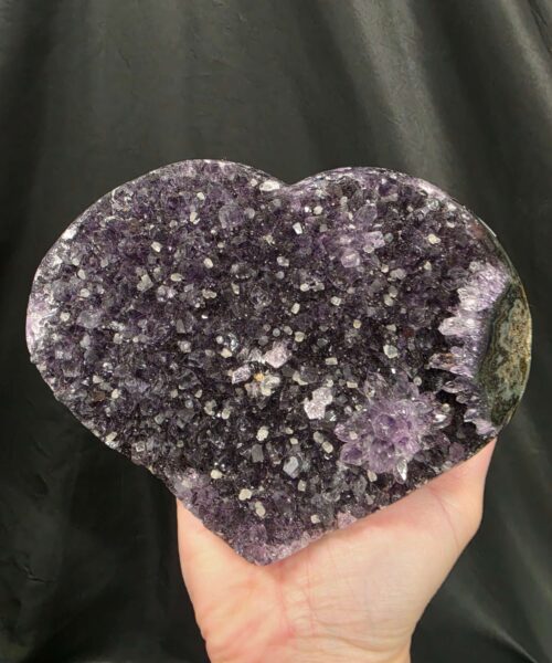 Amethyst Heart on Stand 18 Purple Quartz Geode Crystal Gift 1.044g - H13xW16xD6cm - Image 6