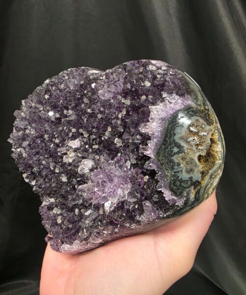Amethyst Heart on Stand 18 Purple Quartz Geode Crystal Gift 1.044g - H13xW16xD6cm - Image 5