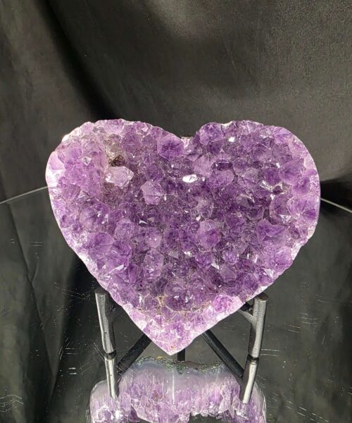 Amethyst Heart on Stand 20 Purple Quartz Geode Crystal Gift 619g - H12xW12xD6cm - Image 10