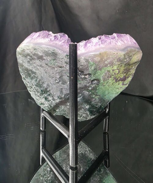 Amethyst Heart on Stand 20 Purple Quartz Geode Crystal Gift 619g - H12xW12xD6cm - Image 7