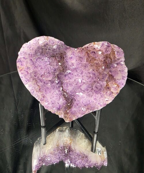 Large Amethyst Heart on Stand 21 Purple Quartz Geode Crystal Gift 921g - H11.5xW13xD7cm - Image 10