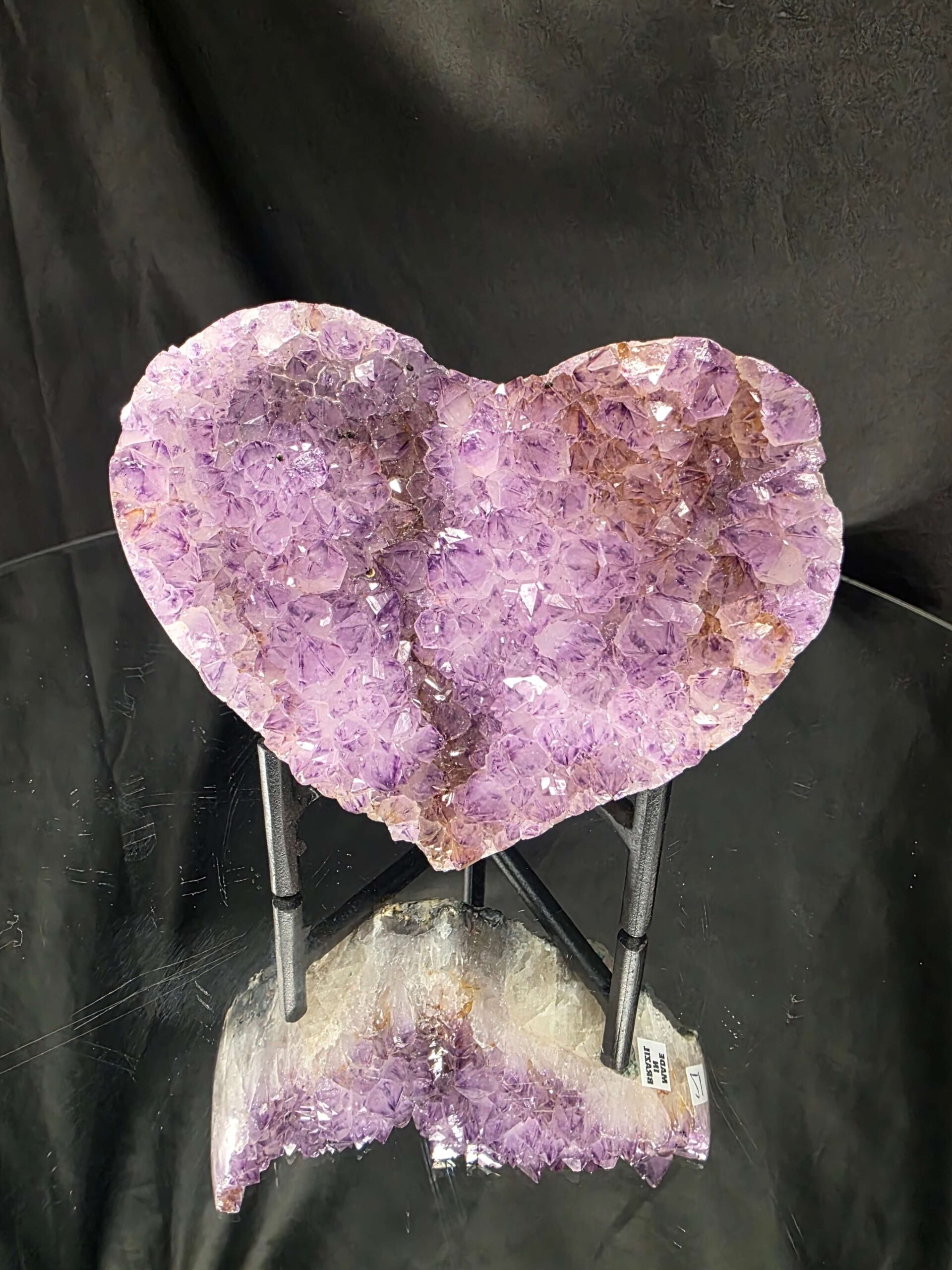 Large Amethyst Heart on Stand 21 Purple Quartz Geode Crystal Gift 921g - H11.5xW13xD7cm - Image 10