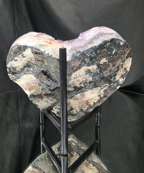 Large Amethyst Heart on Stand 21 Purple Quartz Geode Crystal Gift 921g - H11.5xW13xD7cm - Image 7